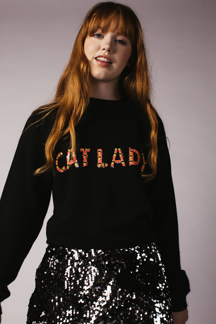 Private: Cat Lady Sweatshirt – Black